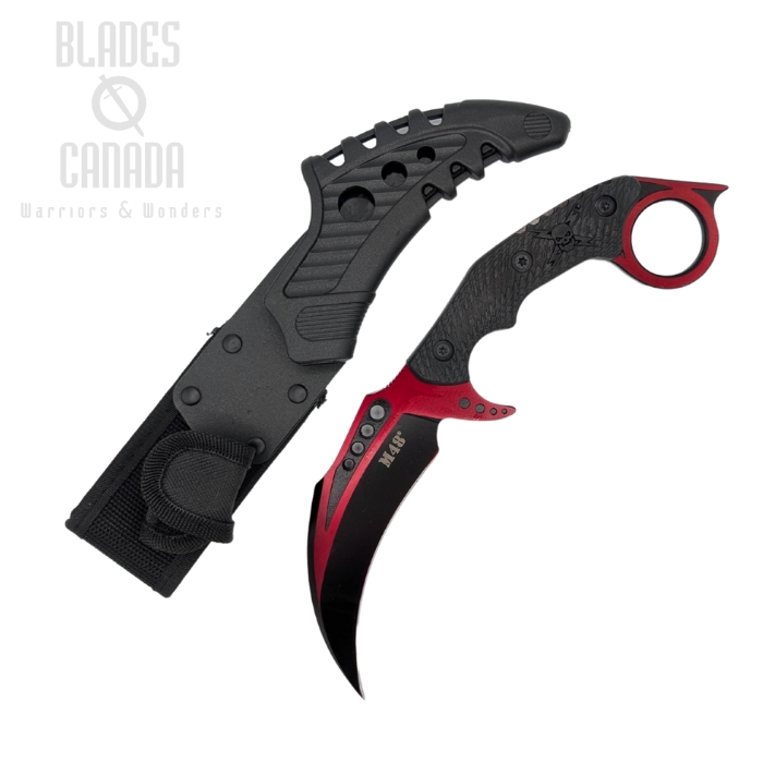 M48 Red Liberator Fixed Blade Knife, Stainless, Nylon Black, Nylon Sheath, UC3334RD