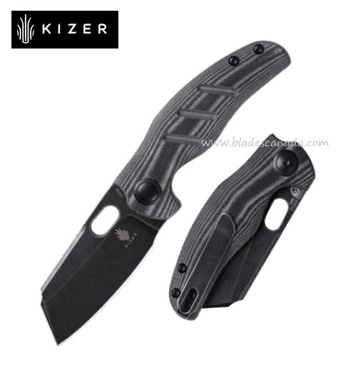 Kizer Vanguard Mini Sheepdog Slipjoint Folding Knife, 154CM Black SW, Micarta Black, V3488C6