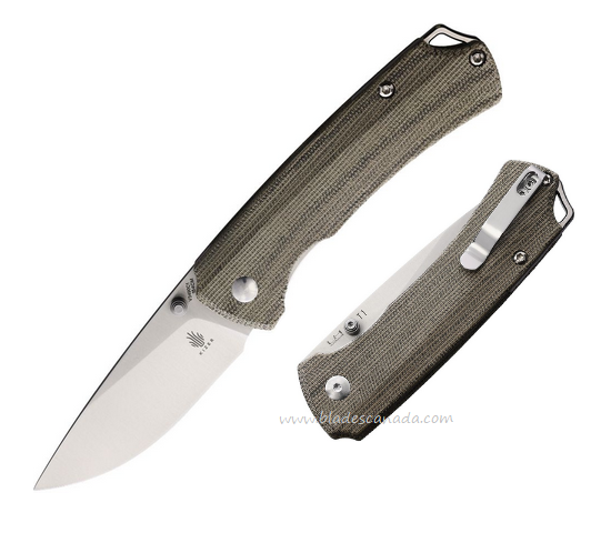 Kizer T1 Folding Knife, 154CM Satin, Micarta Green, V3490C1