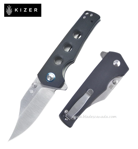 Kizer Junges Flipper Folding Knife, N690, G10 Black, V3551N1