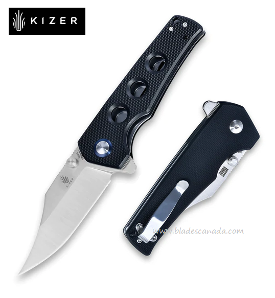 Kizer Junges Flipper Folding Knife, N690, G10 Black, V3551N3