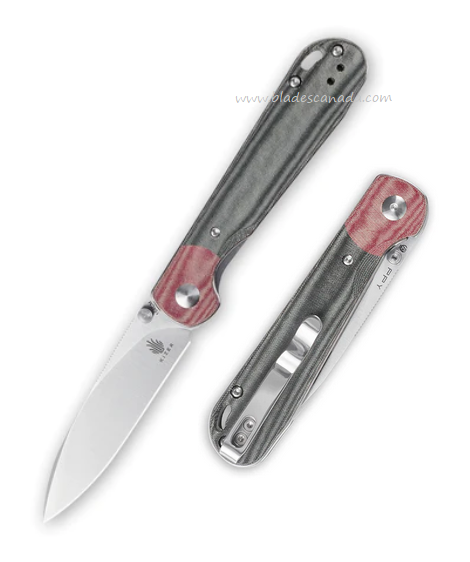 Kizer PPY Folding Knife, 154CM, Micarta Black/Red, V3587C1