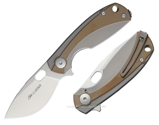 Viper Lille Flipper Framelock Knife, M390 Satin, Titanium Bronze, V5962TIBR