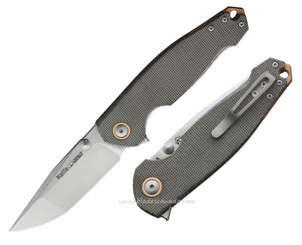 Viper Katla Flipper Folding Knife, M390 SW, Micarta Green, V5982CG