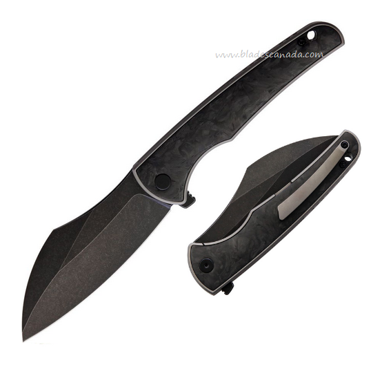 VDK Knives Vice Flipper Framelock Knife, M390 Black SW, Titanium Bronze/Carbon Fiber, VDK040