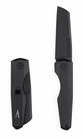 Vero Engineering Neuron Non Flipper Folding Knife, M390 Blackwash, Titanium Blackwash