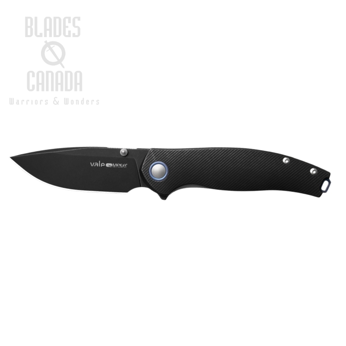 Viper Vale Flipper Folding Knife, MagnaCut Black SW, Titanium Black, V6007DTBL