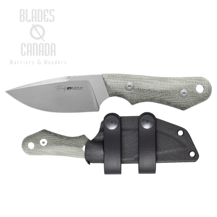 Viper Handy Fixed Blade Knife, MagnaCut Stonewash, Micarta Green, Kydex Sheath, VT4040CG (image for) Viper Handy Fixed Blade Knife, MagnaCut Stonewash, Micarta Green, Kydex Sheath, VT4040CG