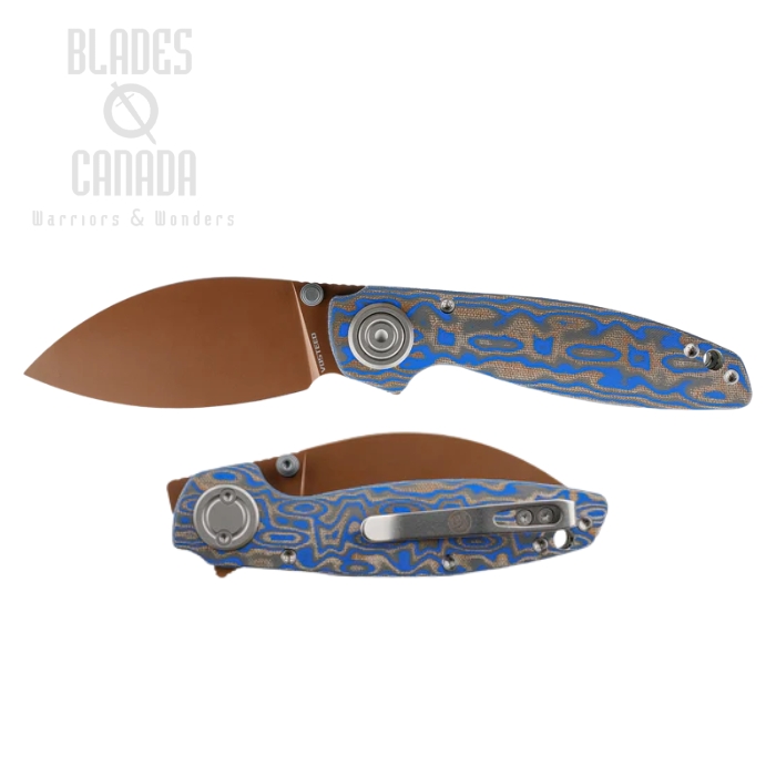 (image for) Vosteed Shilin Cutter Vanchor Lock Folding Knife, 154CM Copper Dune, Micarta Blue Ocean, A2811