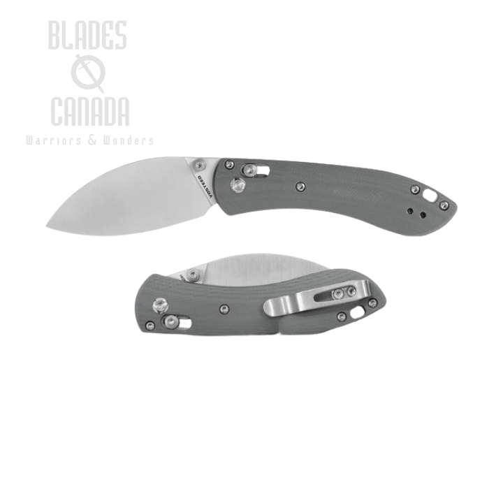 Vosteed Mini Nightshade Shilin Cutter Folding Knife, 14C28, G10 Grey, A0206