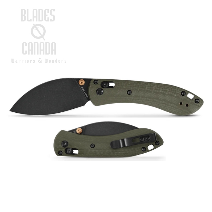 Vosteed Mini Nightshade Shilin Cutter Folding Knife, 14C28N Black, G10 Green, A0207