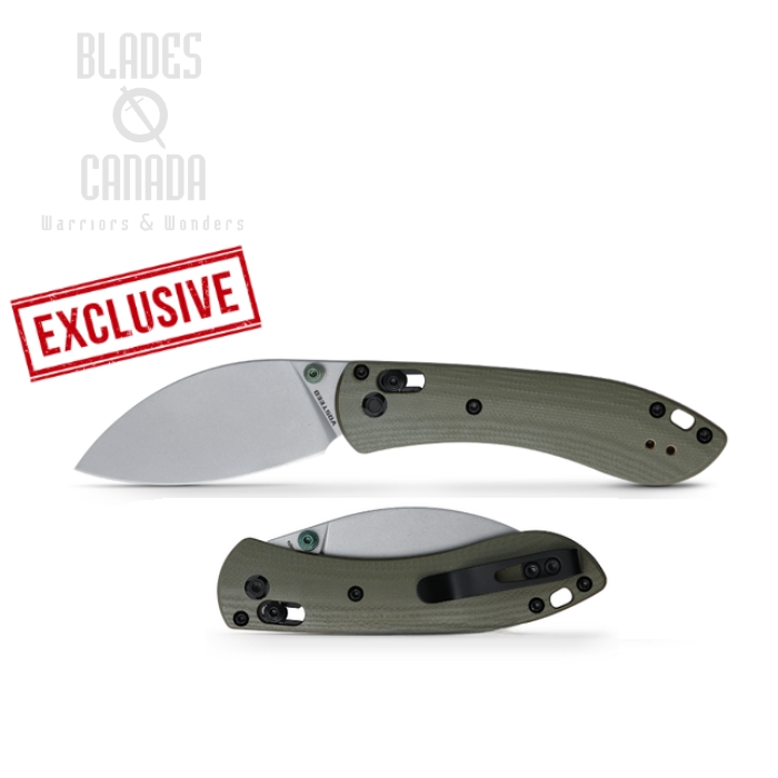 Vosteed Mini Nightshade Folding Knife, Blades Canada Exclusive, Nitro-V Stonewash, G10 Green, A0210