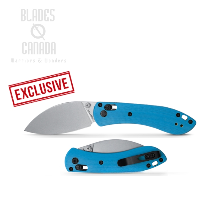 Vosteed Mini Nightshade Folding Knife, Blades Canada Exclusive, Nitro-V Stonewash, G10 Blue, A0211