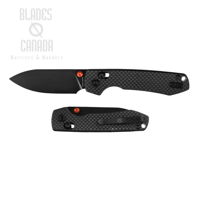 Vosteed Raccoon Folding Knife, Nitro-V Black, Carbon Fiber, A0530