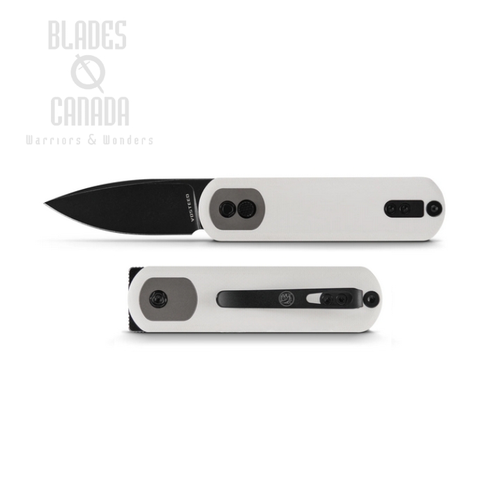 Vosteed Corgi Pup Trek Lock Folding Knife, 14C28N Black Drop Point, G10 White, A0718
