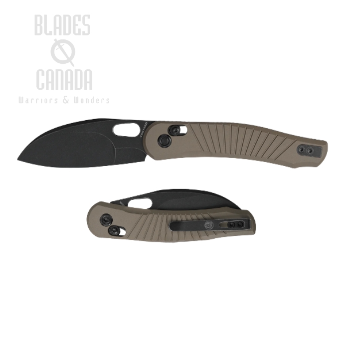Vosteed Morel Folding Knife, N690 Black, Aluminum Brown, A1003