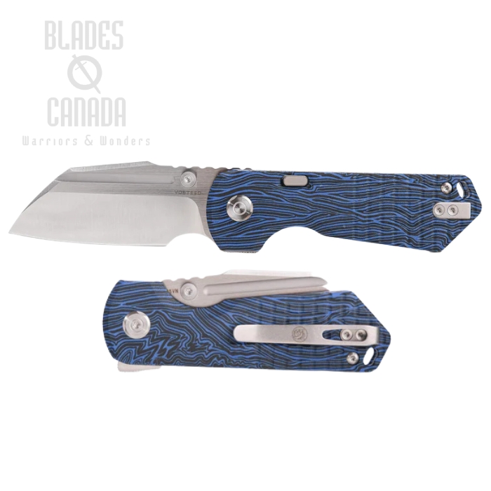 Vosteed Hedgehog Folding Knife, S35VN Satin, GT-Mascus Black/Blue, A1302