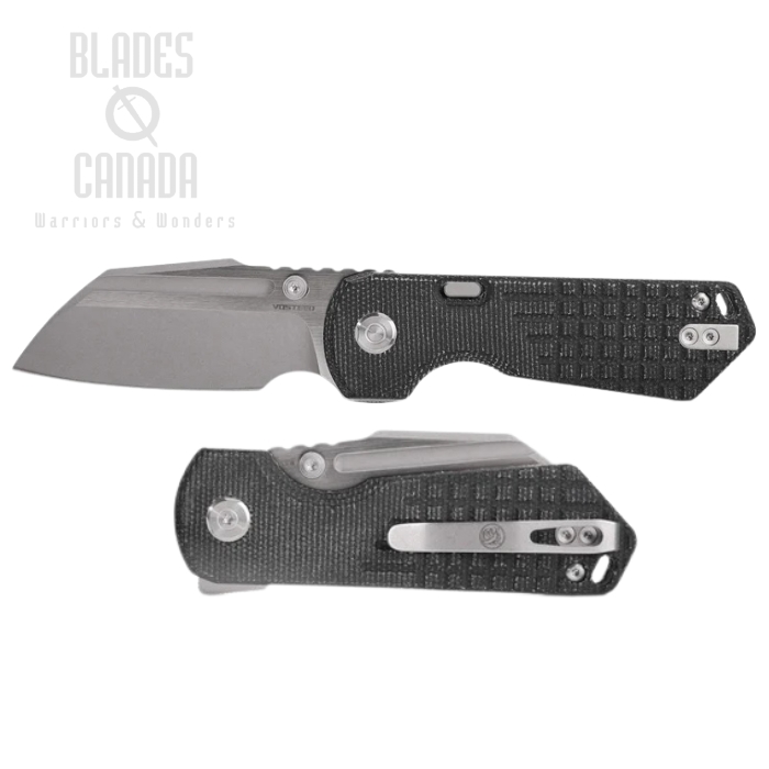 Vosteed Hedgehog Flipper Folding Knife, S35VN Bead Blast, Micarta Black, A1303