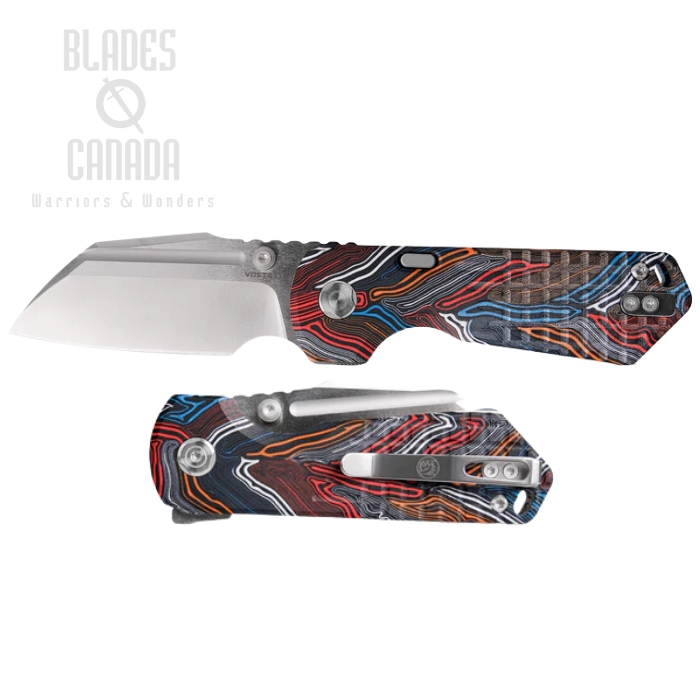 Vosteed Hedgehog Folding Knife, S35VN Satin, GT-Mascus Magpie, A1307