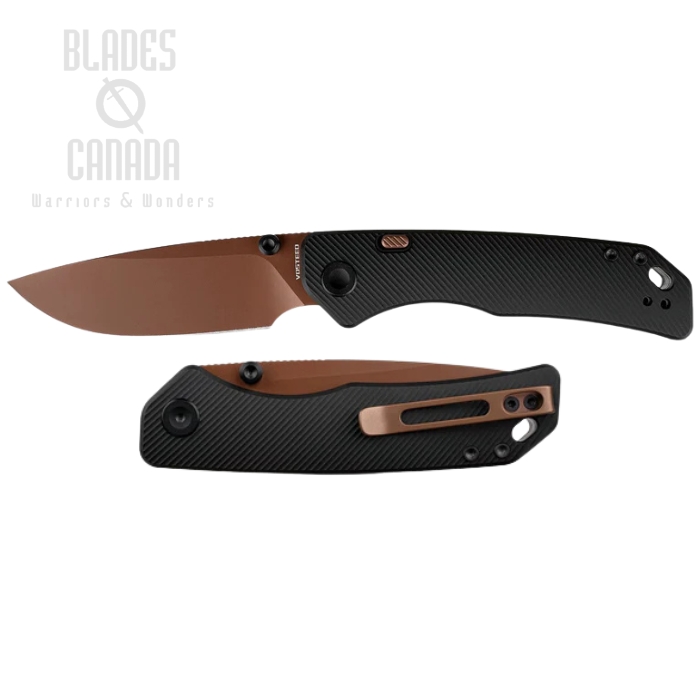 Vosteed Marten 330 Folding Knife, 154CM Copper Dune, Aluminum Black, A1613