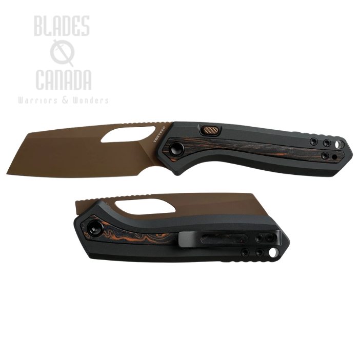 Vosteed Kroc Button Top Liner Lock Folding Knife, S35VN Copper Dune, Aluminum Black, A1802 (image for) Vosteed Kroc Button Top Liner Lock Folding Knife, S35VN Copper Dune, Aluminum Black, A1802
