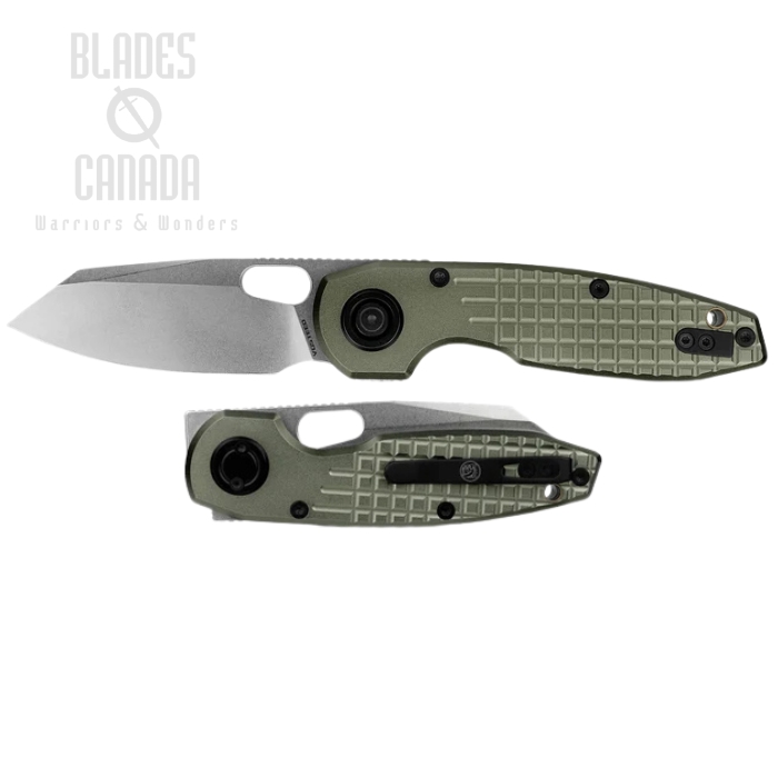 Vosteed Ankylo Vanchor Lock Flipper Folding Knife, Elmax SW, Aluminum Olive Drab, A1918