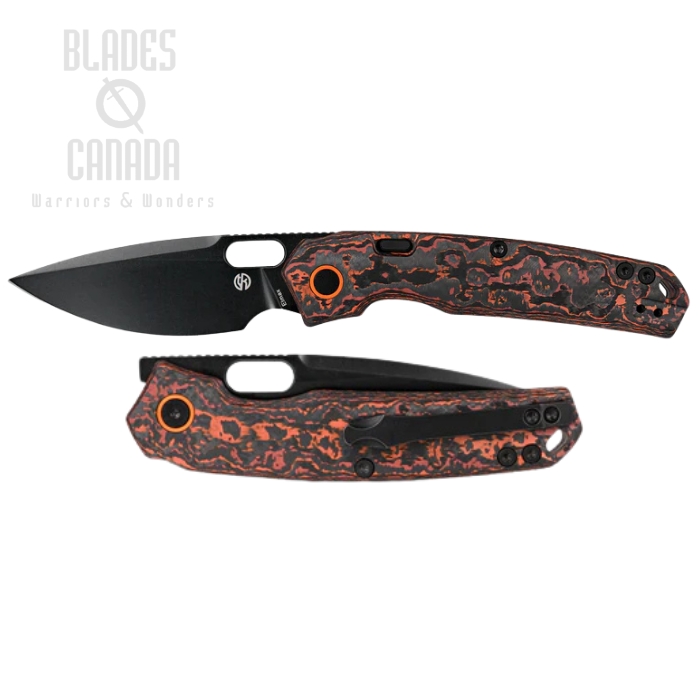 Vosteed Psyop Button Top Liner Lock Folding Knife, Elmax SW Black, Fat Carbon Mars Valley, A2209