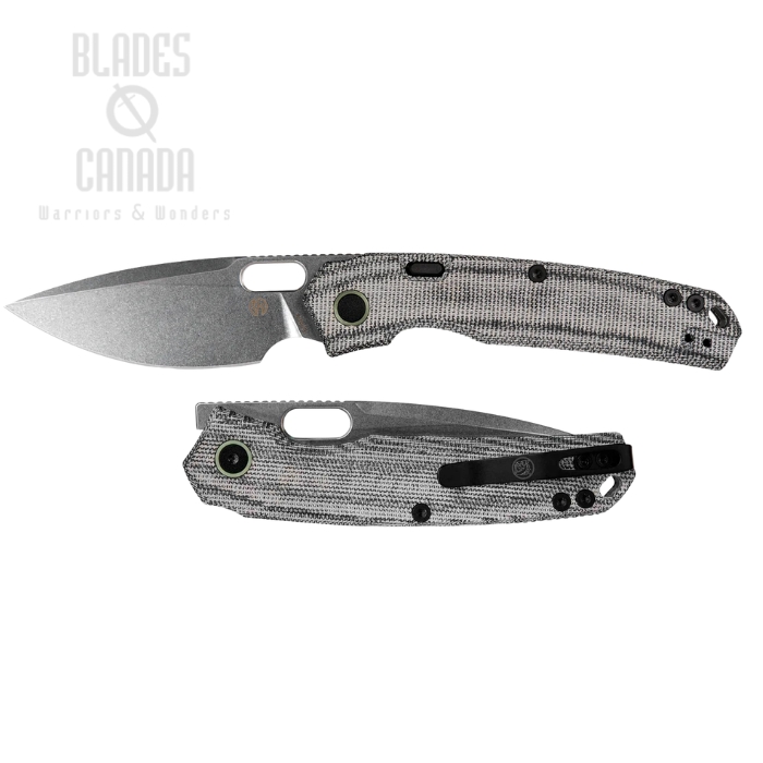 Vosteed Psyop Button Top Liner Lock Folding Knife, Elmax Stonewash, Micarta Black, A2211 (image for) Vosteed Psyop Button Top Liner Lock Folding Knife, Elmax Stonewash, Micarta Black, A2211