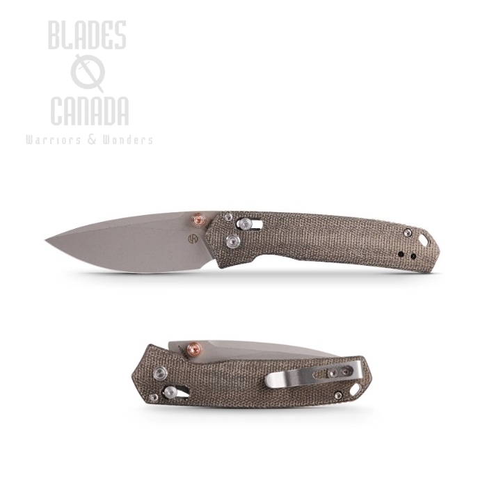 Vosteed Mini Psyop Folding Knife, Elmax, Micarta Green, A2302