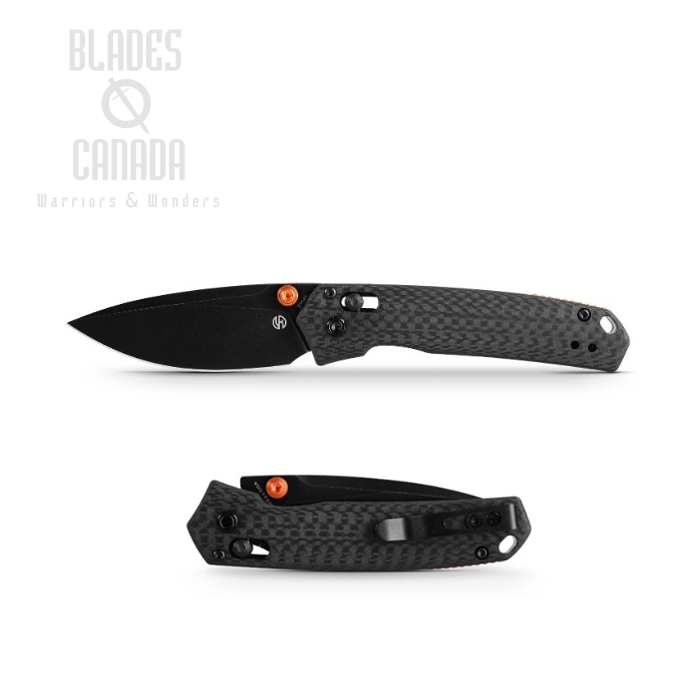 Vosteed Mini Psyop Folding Knife, Elmax Black SW, Carbon Fiber, A2304