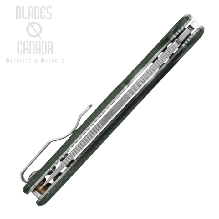 (image for) Vosteed Porcupine Folding Knife, 14C28N Stonewash, Micarta Green, A2603