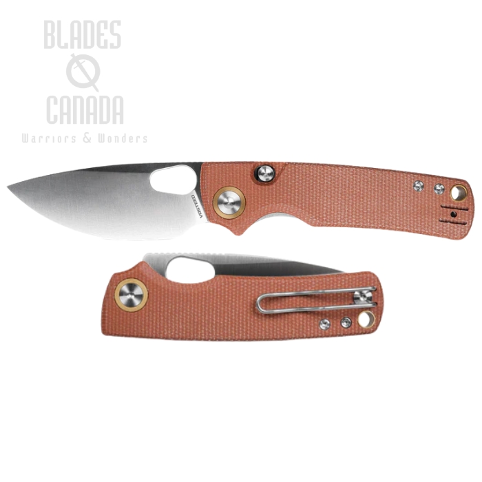 Vosteed Porcupine Folding Knife, 14C28N Satin, Micarta Brown, A2604 Vosteed Porcupine Folding Knife, 14C28N Satin, Micarta Brown, A2604