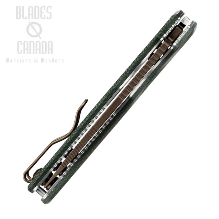 (image for) Vosteed Porcupine Folding Knife, 14C28N Copper Dune, Micarta Green, A2609