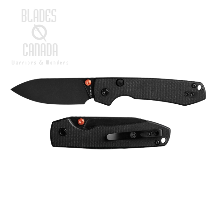 Vosteed Raccoon Top Liner Lock Folding Knife, 14C28N Black, Micarta Black, A2902