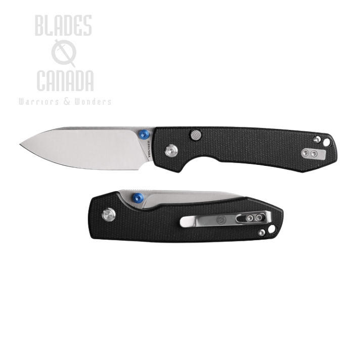 Vosteed Raccoon Top Liner Lock Folding Knife, 14C28N, Micarta Black, A2903