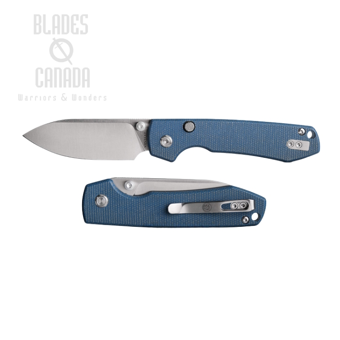 Vosteed Raccoon Top Liner Lock Folding Knife, 14C28N, Micarta Blue, A2905