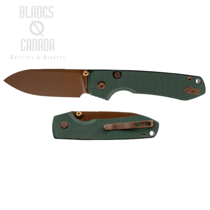 (image for) Vosteed Raccoon 2.0 Folding Knife, 14C28N Copper Dune, Micarta Green, A2907