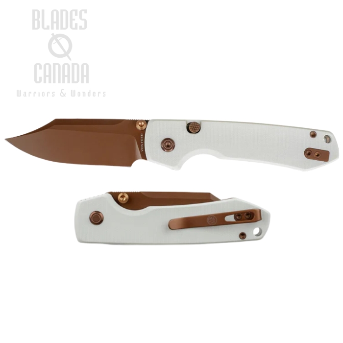 (image for) Vosteed Raccoon 2.0 Folding Knife, 14C28N Copper Dune, G10 White, A2925
