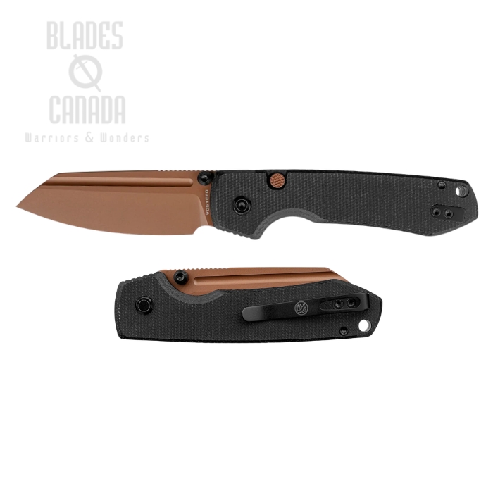 (image for) Vosteed Raccoon 2.0 Button Liner Lock Folding Knife, 14C28N Copper Dune, Micarta Black, A2928