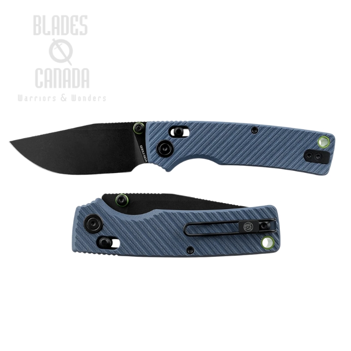 (image for) Vosteed Porcupine ModSwap Crossbar Lock Folding Knife, 154CM Black, G10 Blue, A3102