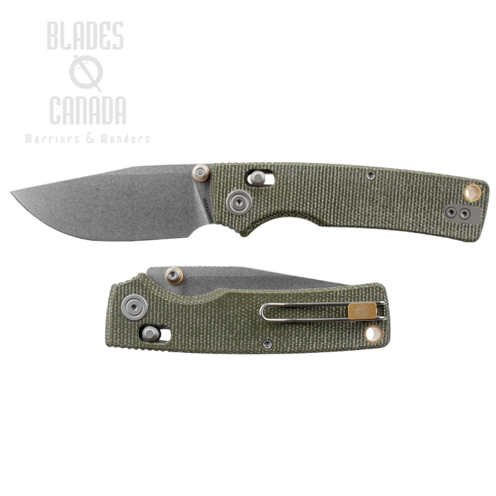 Vosteed Porcupine ModSwap Crossbar Lock Folding Knife, 154CM Stonewash, Micarta Green, A3104 (image for) Vosteed Porcupine ModSwap Crossbar Lock Folding Knife, 154CM Stonewash, Micarta Green, A3104