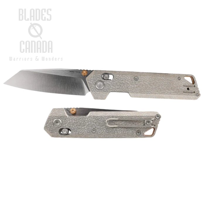Vosteed Parallel Crossbar Lock Folding Knife, S35VN Satin, Titanium Arctic Crackle, A3509 Vosteed Parallel Crossbar Lock Folding Knife, S35VN Satin, Titanium Arctic Crackle, A3509