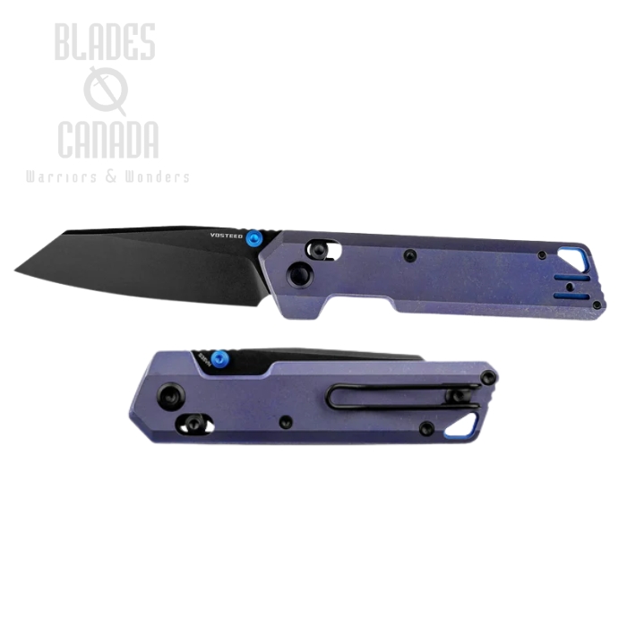 (image for) Vosteed Parallel Crossbar Lock Folding Knife, 154CM Black SW, Titanium Purple, A3518