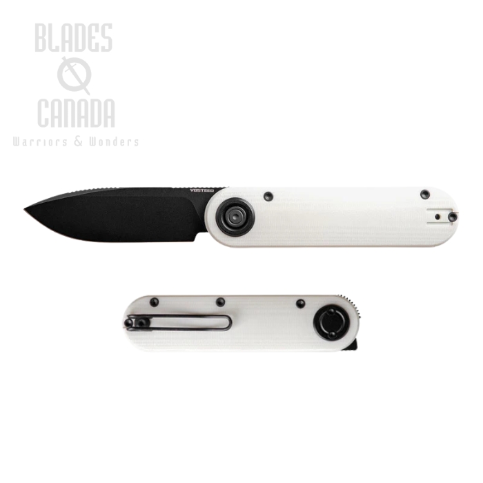 Vosteed Corgi V295 Front Flipper Vanchor Lock Knife, N690 Black, G10 White, A3712