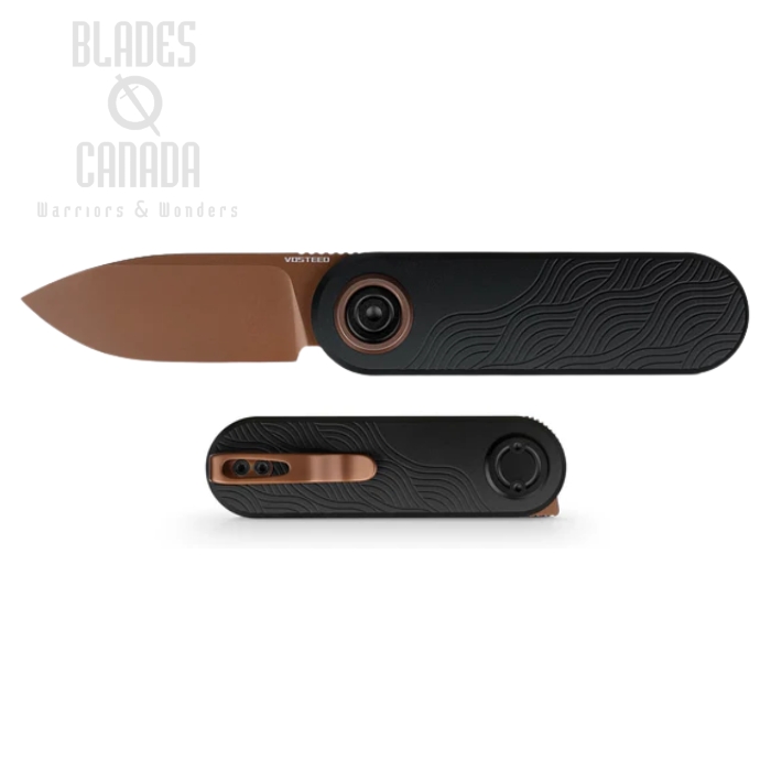 (image for) Vosteed Corgi V Vanchor lock Front Flipper Foling Knife, 14C28N Copper Dune, Aluminum Black, A3722