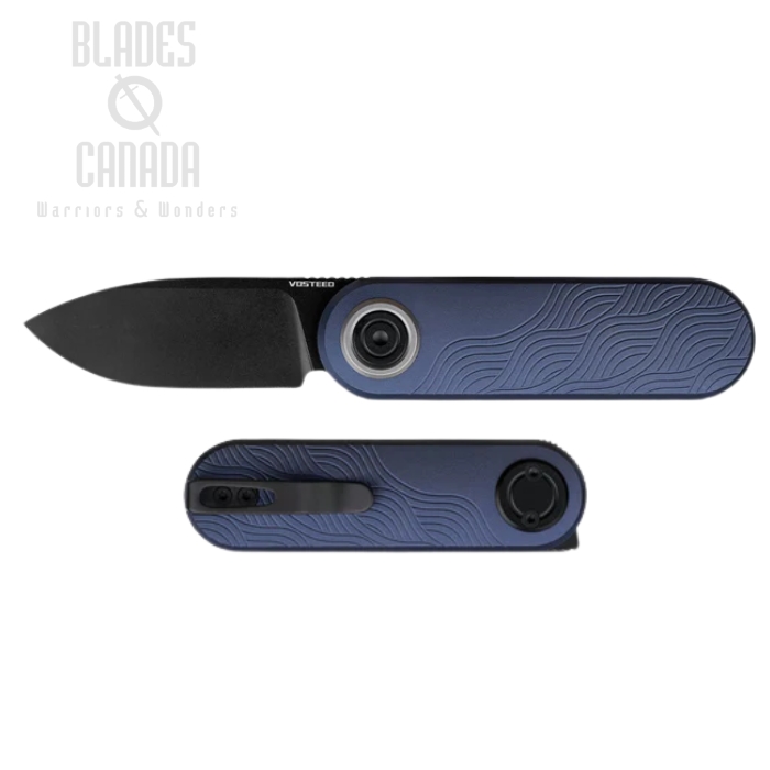 (image for) Vosteed Corgi V Vanchor lock Front Flipper Foling Knife, 14C28N Black SW, Aluminum Dark Slate Blue, A3723
