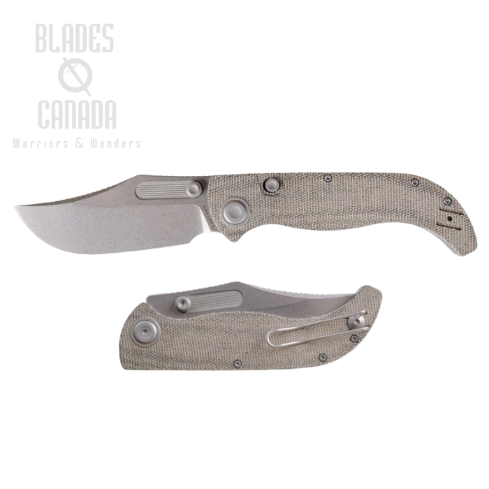 Vosteed Naga Top Liner Lock Folding Knife, S35VN Stonewash, Micarta Green, A3902