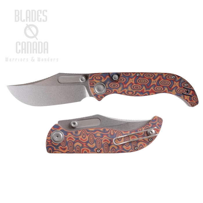 Vosteed Naga Top Liner Lock Folding Knife, S35VN Stonewash, Raindrop Micarta Copper, A3904
