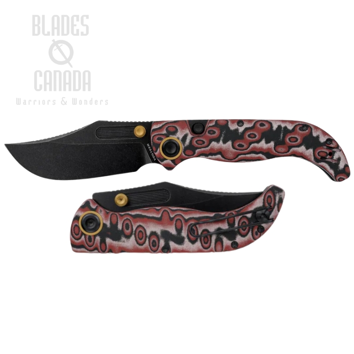 Vosteed Naga Folding Knife, S35VN Black SW, Micarta Scarlet Void, A3905