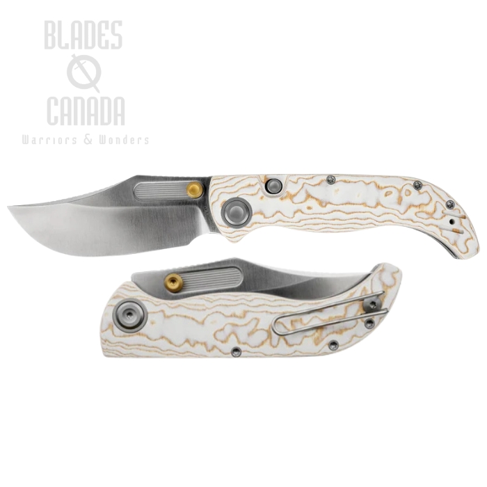 Vosteed Naga Folding Knife, S35VN Satin, Bamboo Micarta Ivory Drift, A3906